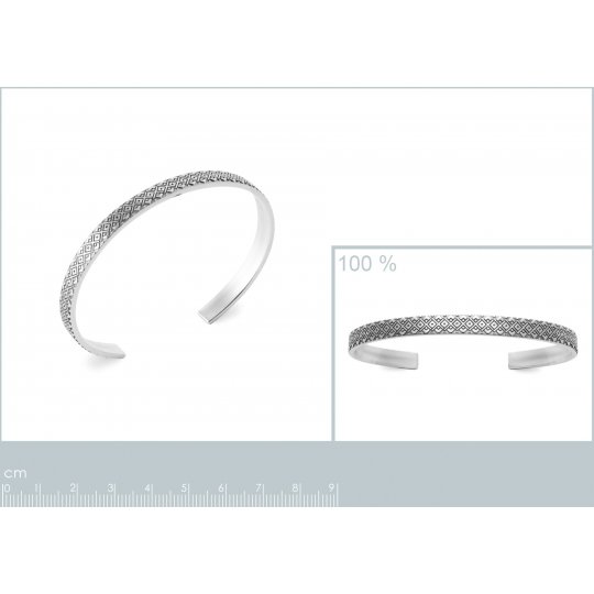 Jonc Ouvert Argent massif 925/000 62mm Mixte