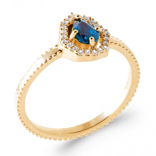 Bague Plaqué or Zircones...