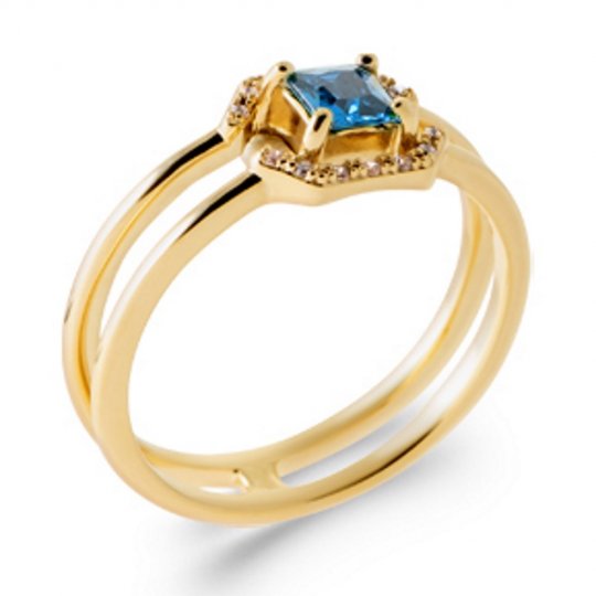 Bague Plaqué or Oxyde de...