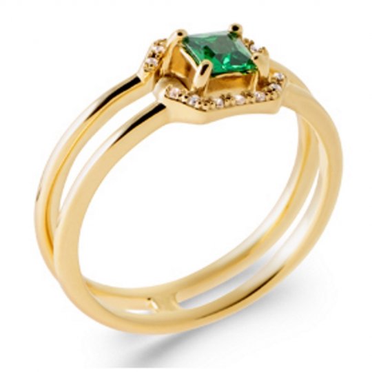 Bague Plaqué or Oxyde de...