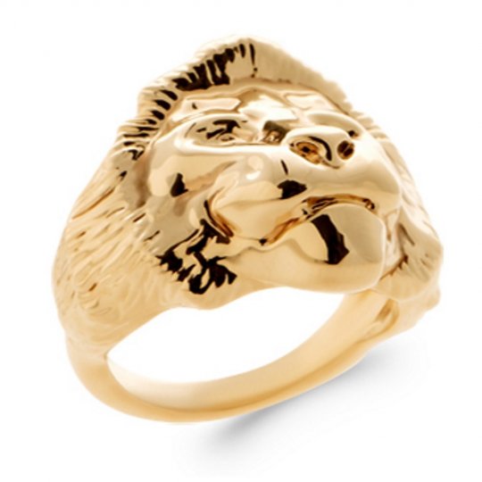 Bague Tête Lion Plaqué or...
