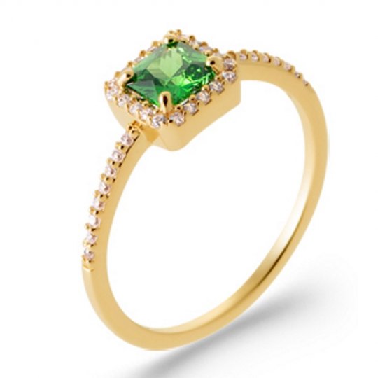 Bague Plaqué or Oxyde de...