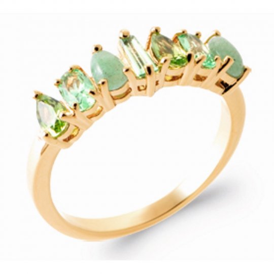 Bague Plaqué or Oxyde de...