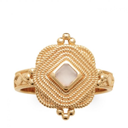 Bague Plaqué or 750/000 Pierre de lune
