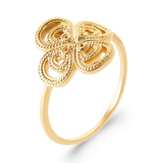 Bague Trefles Plaqué or 750/000 3 Microns