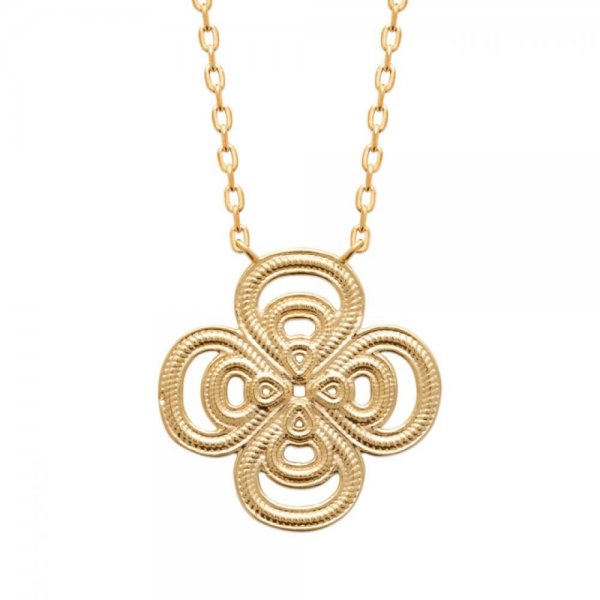 Collier Trèfles Plaqué or 750/000 3 Microns 45cm