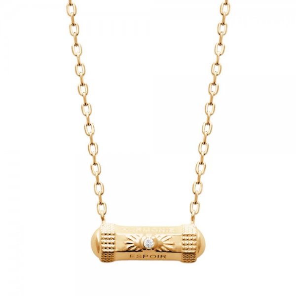 Collier Capsule intemporelle Plaqué or Zircones 45cm