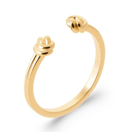 Bague Ouverte Noeuds Plaqué or 750/000 3 Microns
