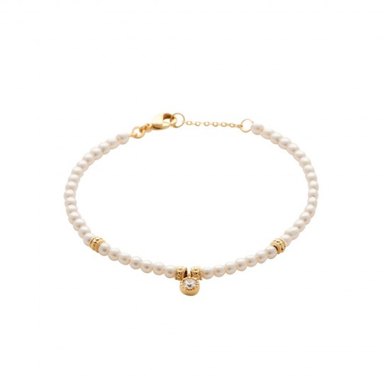 Bracelet Plaqué or Zircones...