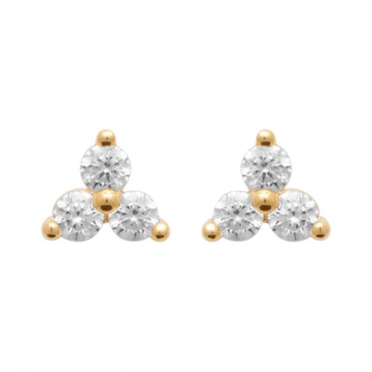 Boucles d'oreilles Plaqué or 750/000 Oxyde de zirconium