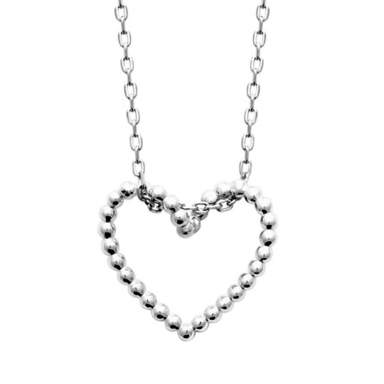 Collier Cœur Perlé Argent...