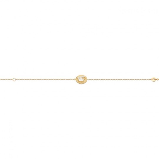 Bracelet Mouton Plaqué or 750/000 Email LAQUE 16cm Enfant