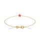 Bracelet Etoile Plaqué or 750/000 Email LAQUE 16cm Enfant