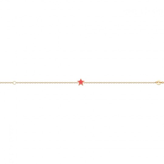 Bracelet Etoile Plaqué or 750/000 Email LAQUE 16cm Enfant