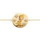 Bracelet Girafe Fleur Plaqué or 750/000 Email LAQUE 16cm Gravable Enfant