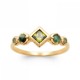 Bague Plaqué or 750/000 Oxyde de zirconium Malachite