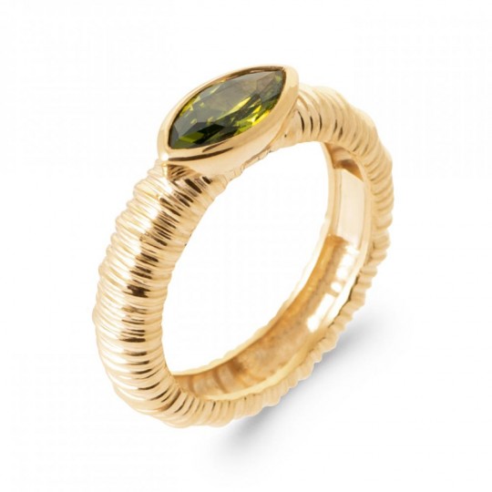 Bague Striée Plaqué or...