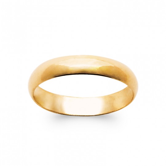 Alliance Intemporelle 4mm Plaqué Or - Homme Femme Grande Taille