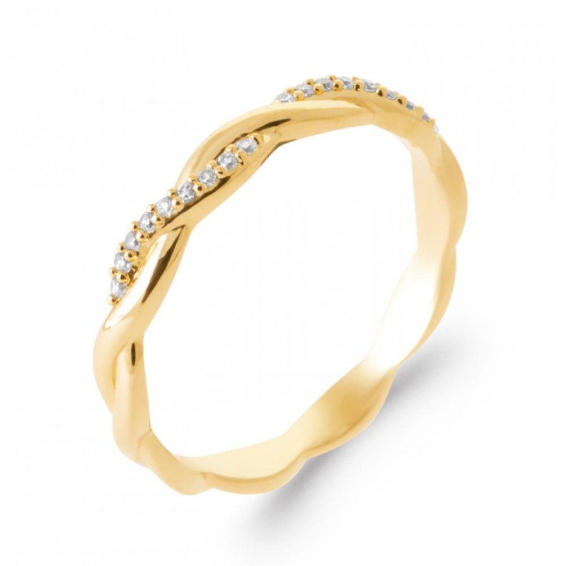 Bague de Promesse Alliance Plaqué or 750/000 Oxyde de zirconium