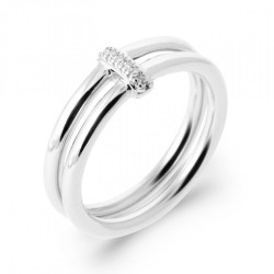 Bague double anneau noeud...