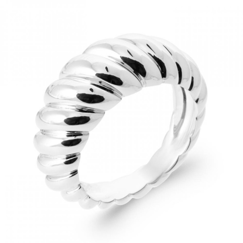 Bague Torsadee Argent massif 925 000 rhodie