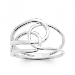 Bague Croisée Enlacée Argent rhodié
