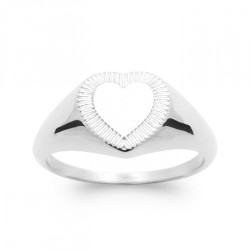 Bague Coeur Argent massif 925/000 rhodié