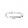 Bracelet identité - Figaro 1-1 - Argent Rhodié - Largeur 7mm - Mixte - 21cm
