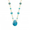 Collier Plaqué or 750/000  Apatite 45cm