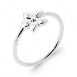 Bague Fleur Argent rhodié...