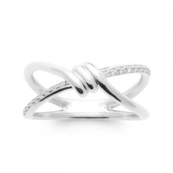 Bague Croisée Nœud Argent massif 925/000 rhodié Oxyde de zirconium