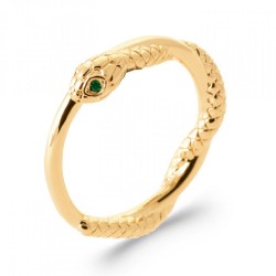 Bague Serpent Pierre verte...