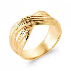 Bague Croisée Large Striée...