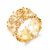 Bague Tube Fleur Plaqué or 750/000