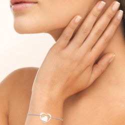 Bracelet Coeur Acier 316L Inoxydable 18cm