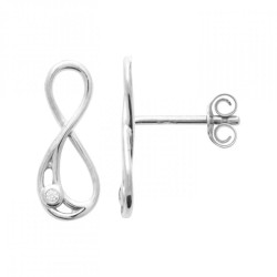 Boucles d'oreilles Infini Argent massif 925/000 rhodié Oxyde de zirconium