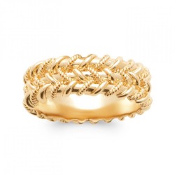 Bague Ruban Tressée Plaqué or 750/000