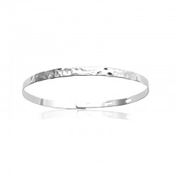 Jonc Plat Martelé - Argent...