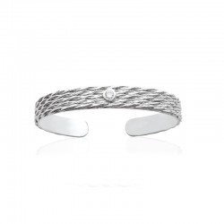 Jonc motif tressé - Argent...