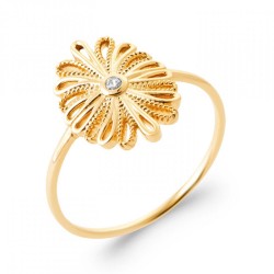 Bague Fleur Plaqué or...