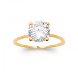 Bague solitaire Plaqué Or -...