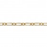 Chaîne Figaro 1-1 diamantée - Plaqué Or - Homme Femme - Largeur 2,5mm