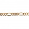 Chaîne Figaro 1-3 diamantée - Plaqué Or - Homme Femme - Largeur 1,8mm