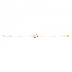 Bracelet coeur 11x15mm - Plaqué Or - Oxyde de Zirconium - 16 à 18 cm