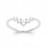 Bague en V Argent rhodié Oxyde de zirconium