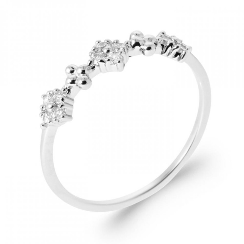 Bague Argent rhodié Oxyde de zirconium