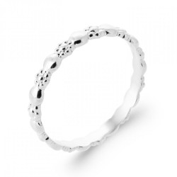 Bague Alliance Fleur Argent...