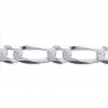Bracelet identité - Figaro 1-1 diamantée 6 faces - Argent - Largeur 7mm - 21cm