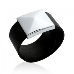 Bracelet Bandeau cuir noir...