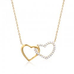 Collier coeurs enlacés 30mm...